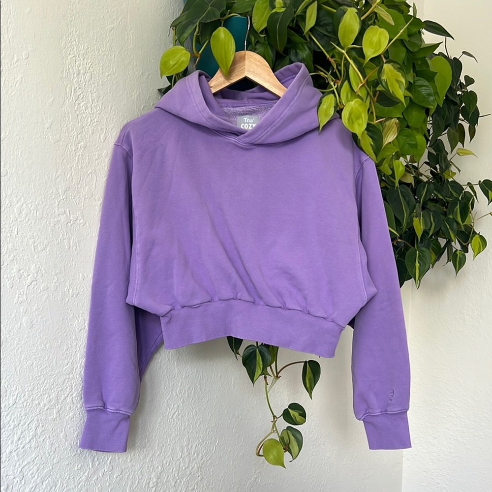 TNA Lavender Shrunken Cropped Hoodie